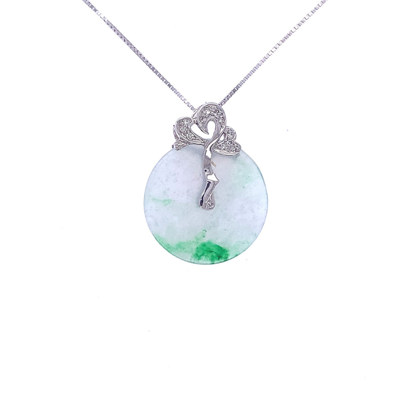 circular jade diamond pendant