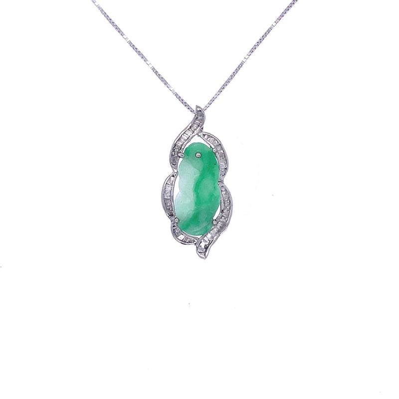 ornamental jade and diamond pendant