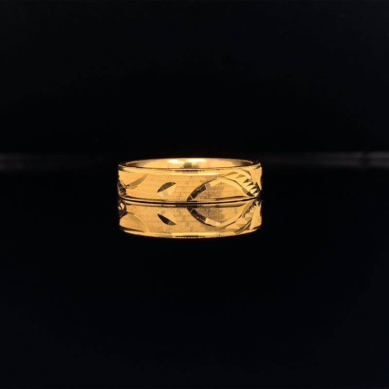 yellow gold leaf ring