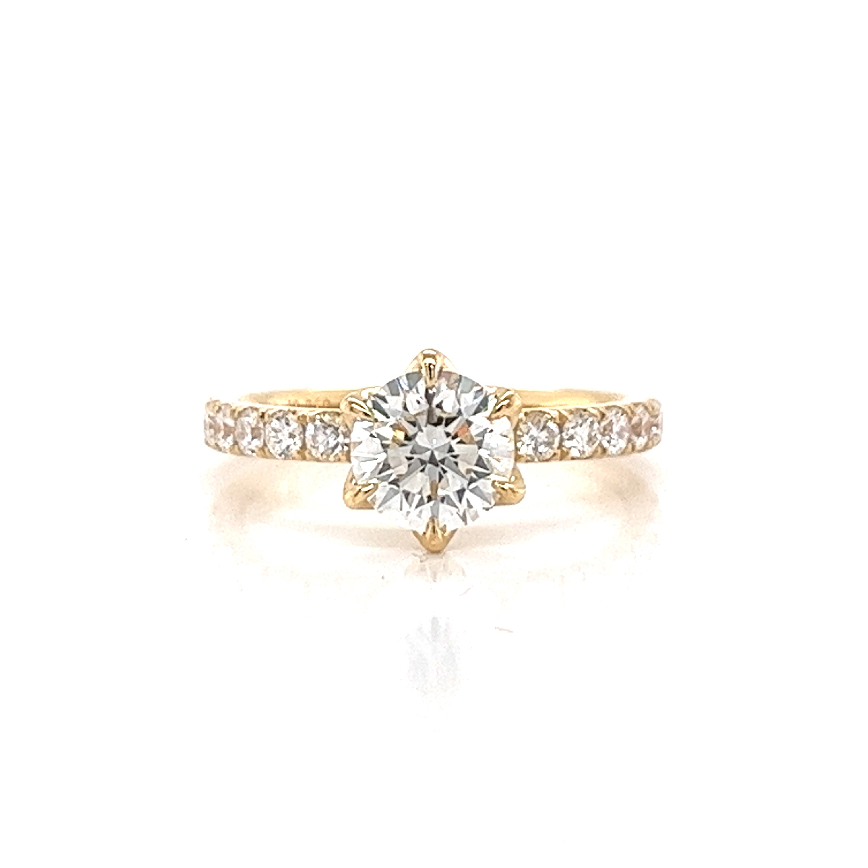 Yellow Gold Classic Six Prong Diamond Ring Setting | Just Gold ...