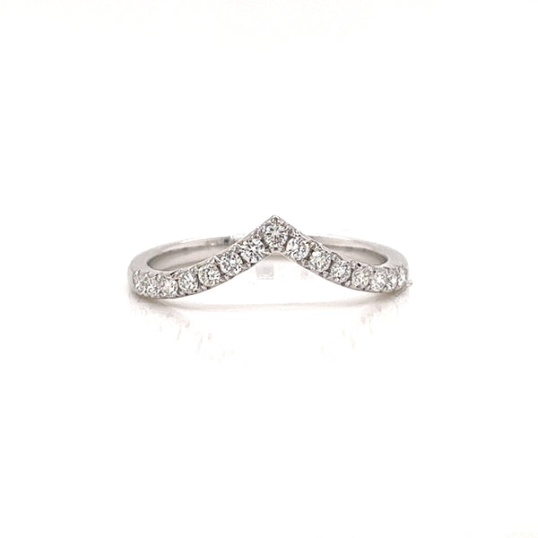 White Pointed Crown Diamond Ring