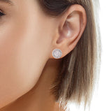 18k White Gold Diamond Globe Earrings