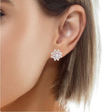 18k White Gold Snowflake Diamond Earrings