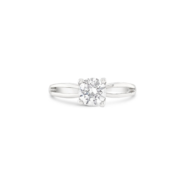 18k white gold split shank diamond engagement ring