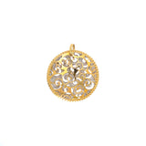 Athena gold pendant - gold circular pendant 
