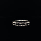18k white gold sectioned stack ring