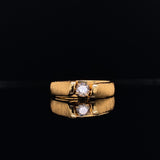 men's satin finish rose gold diamond ring
