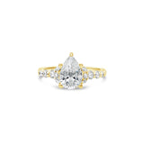 Modern pear cut diamond engagement ring
