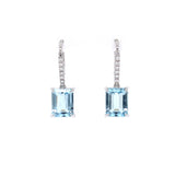 emerald cut aquamarine earrings