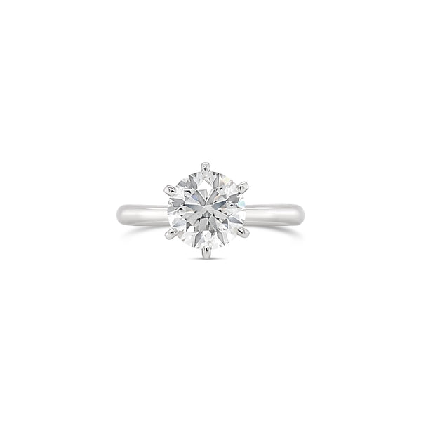 classic six prong knife edge solitaire diamond engagement ring