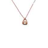 rose gold lock pendant and necklace