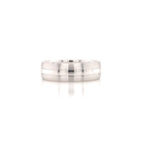 men's rounded centre groove gold wedding ring