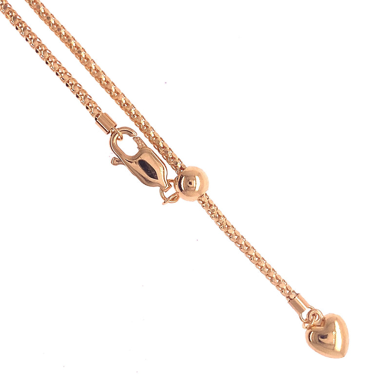 Adjustable Yellow Gold Chain Necklace