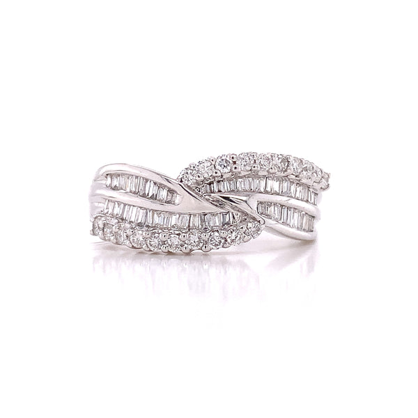 Diagonal Curves Diamond Ring