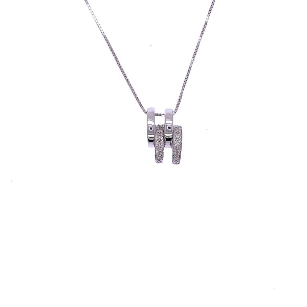 Double Lines Diamond Pendant