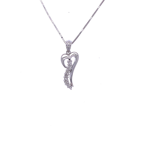 melting heart diamond pendant