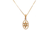 oval floral diamond pendant