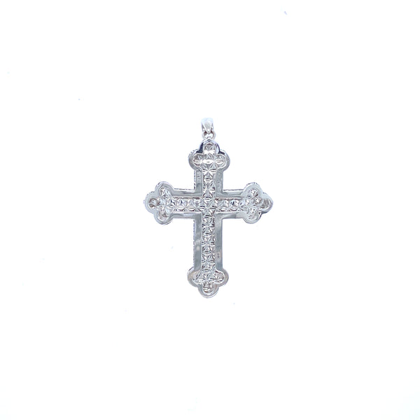 18k white gold cross pendant