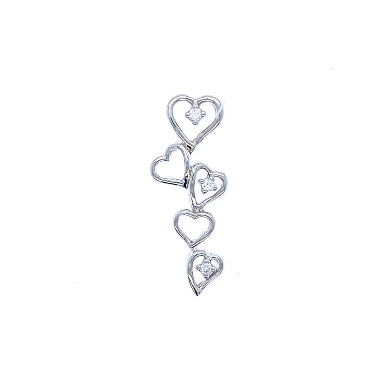 Dancing hearts diamond pendant