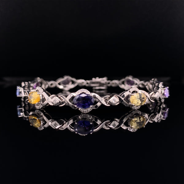 fancy colour twist diamond bracelet