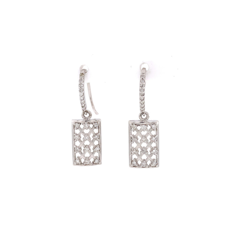 lattice dangling diamond earrings