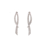 ribbon dangling diamond earrings