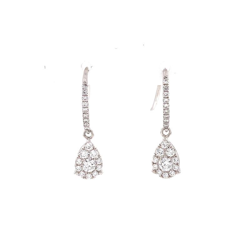 diamond dangling teardrop earrings