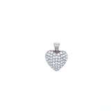 18k white gold diamond heart pendant