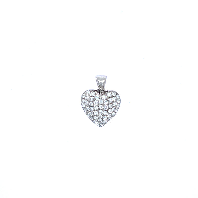 18k white gold diamond heart pendant