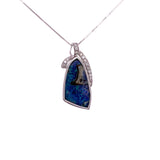 blue opal diamond pendant