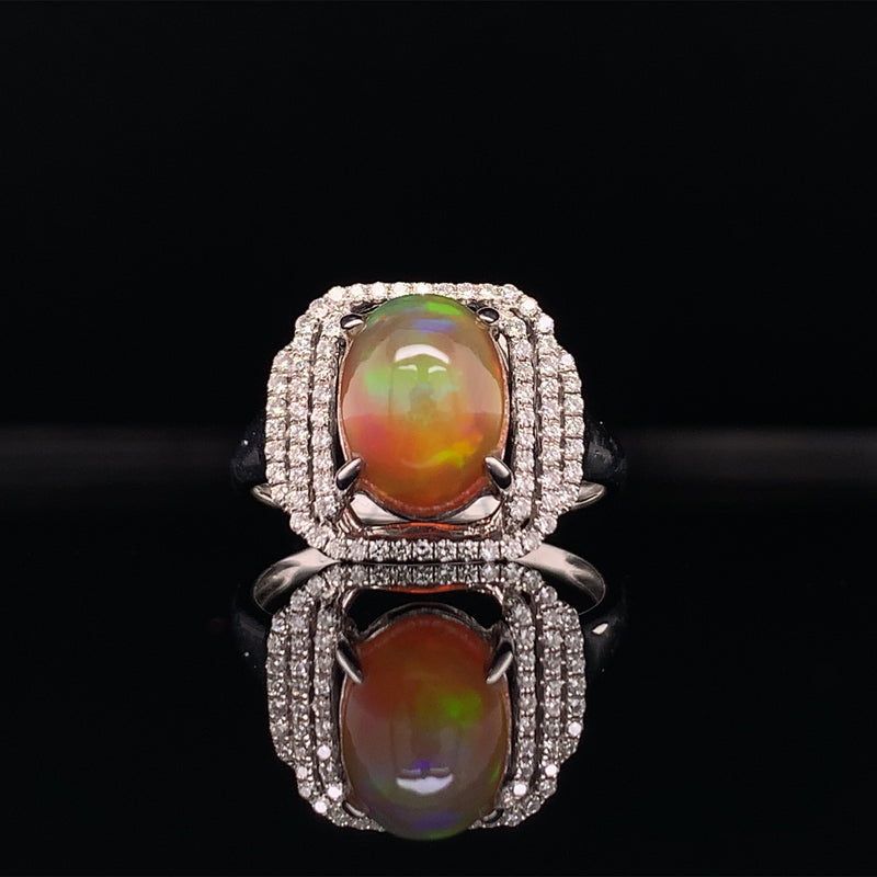 diamond and opal ring