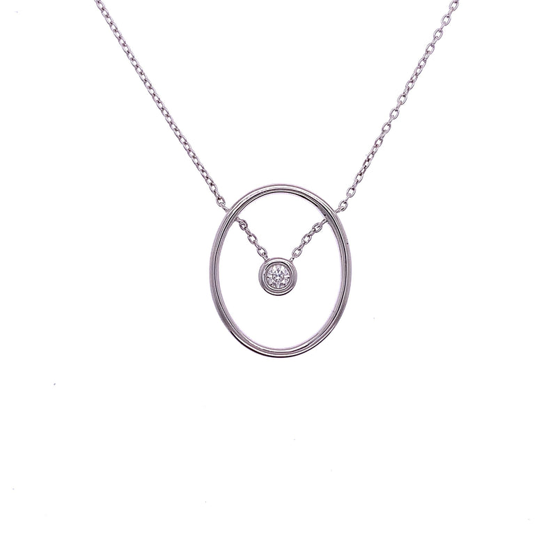 oval rim diamond pendant