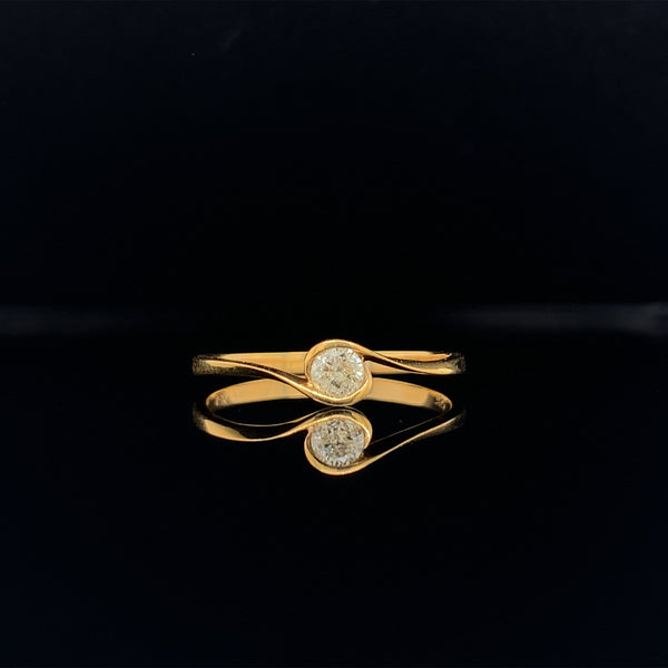 yellow gold bezel diamond ring