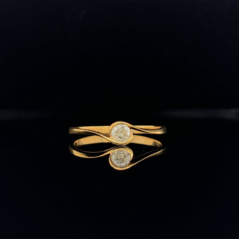yellow gold bezel diamond ring