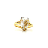 yellow gold pearl flower ring