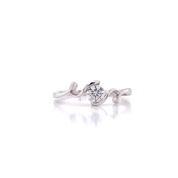 ribbon twirl diamond ring