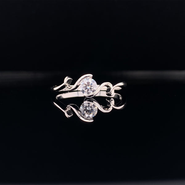 ribbon twirl diamond ring