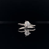 Three prong crown diamond ring