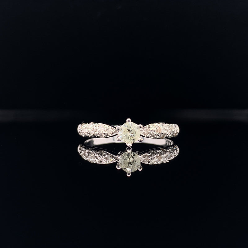 six prong diamond cluster ring