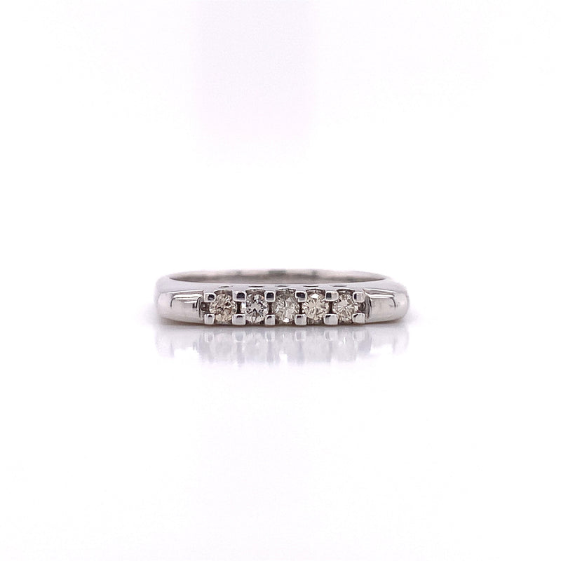 rounded linear diamond ring