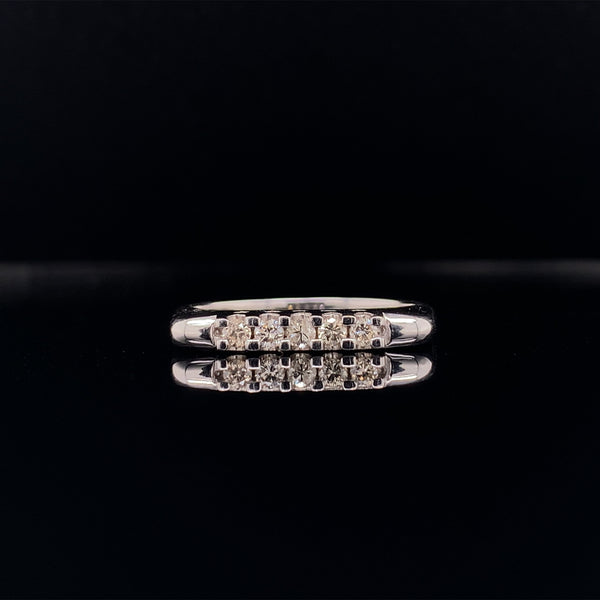 rounded linear diamond ring