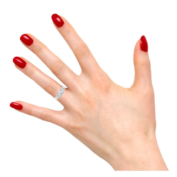 Baguette Diamond Engagement Ring With Cushion Cut Centre Diamond