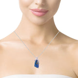 Blue Opal Diamond Pendant