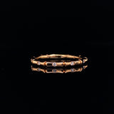 18k rose gold sectioned stack ring