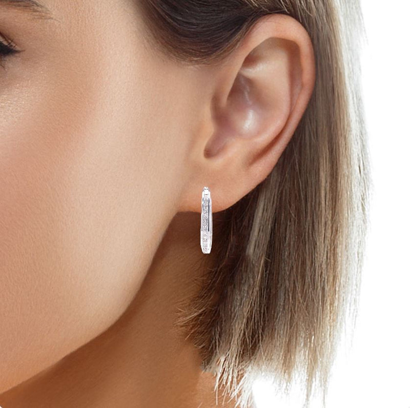 Diamond Channel Earrings