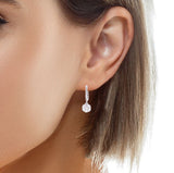 Diamond Dangling Circle Earrings