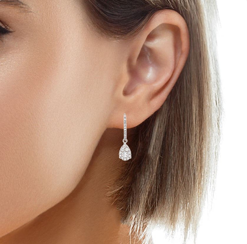 Diamond Dangling Teardrop Earrings