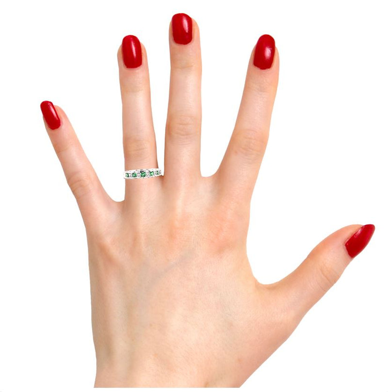 Emerald Diamond Princess Ring