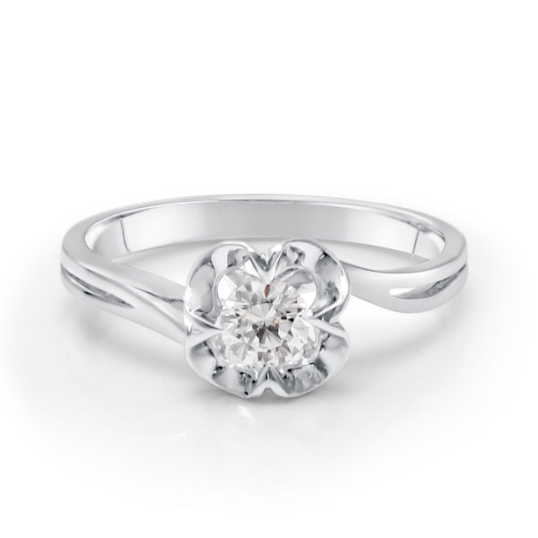 Floral setting diamond engagement ring