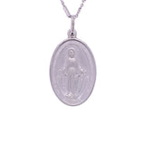 White Gold Mother Mary Pendant
